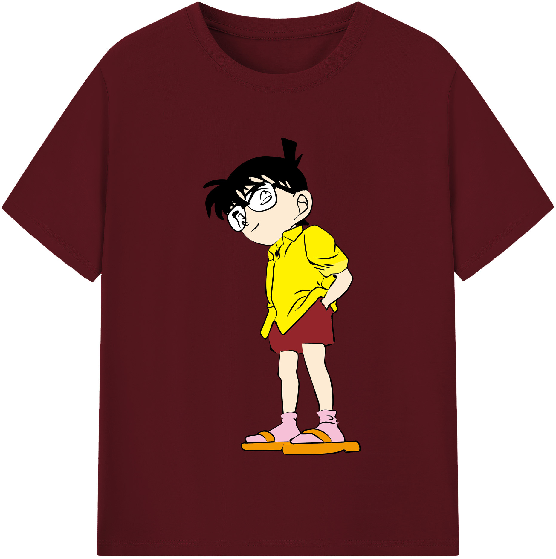 （画像用） 名探偵コナン 江戸川 コナン Detective Conan Conan Edogawa 綿100％半袖Tシャツ（フロントプリント）